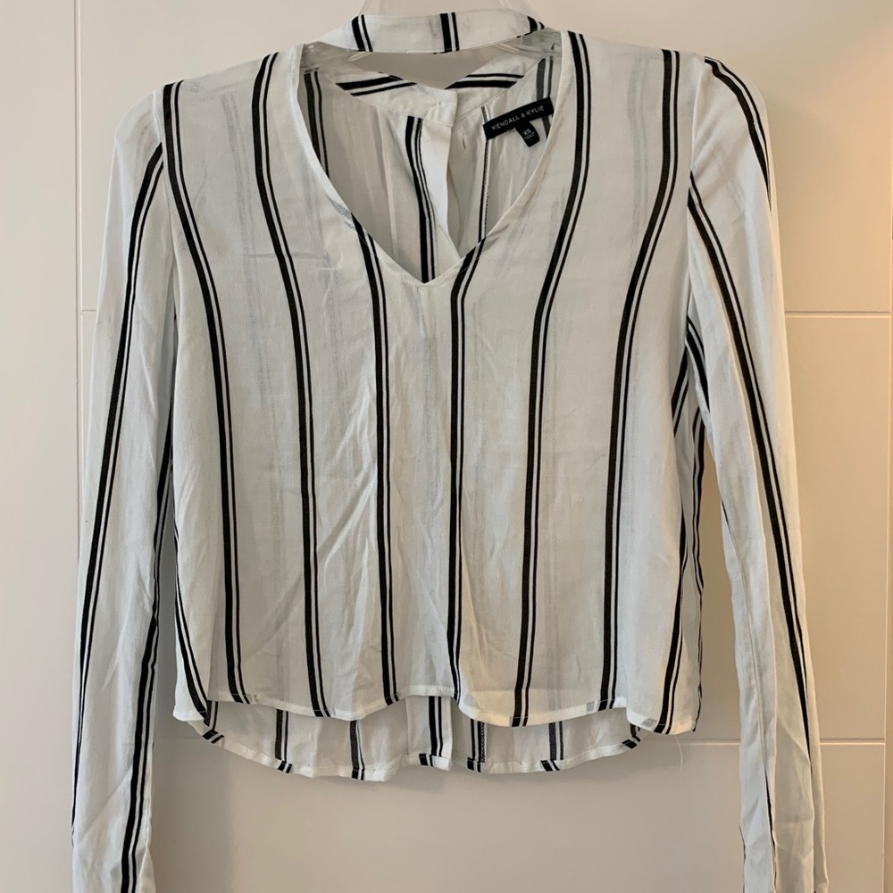 Striped White Blouse